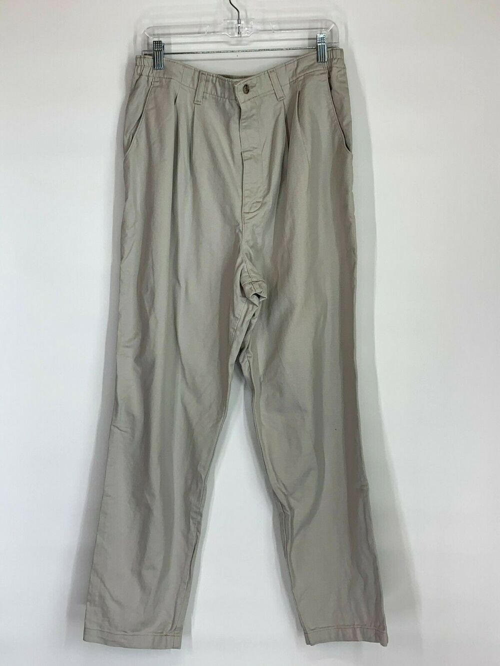 Lee Casuals Men’s Tan Khaki Pleated Front Dress Pants